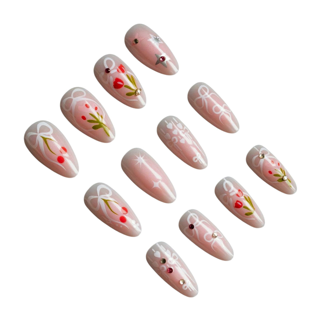 Kreative Florale Acryl-Nagelkunst