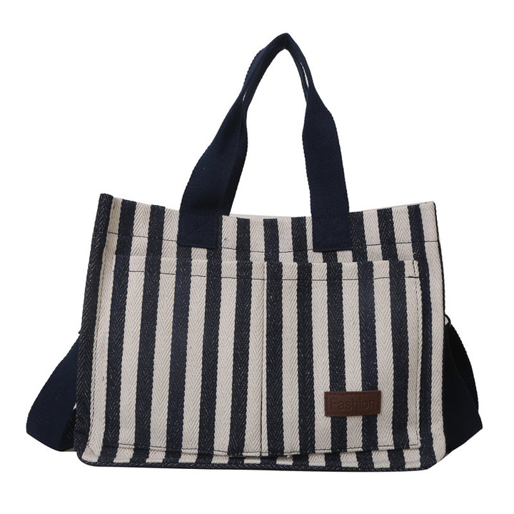 Stylische gestreifte Stofftasche