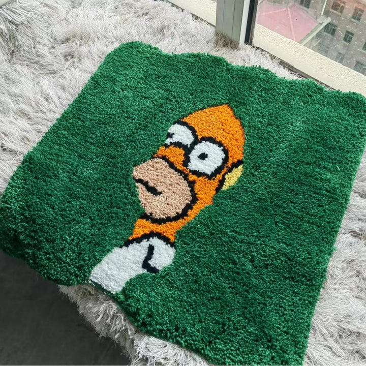 Handgetufteter Plüsch Bereichsteppich mit neugierigem Charakter