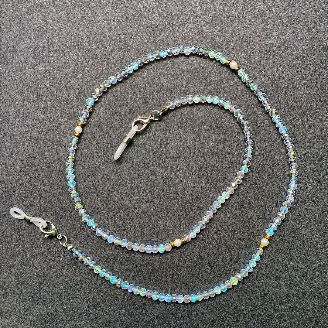 Elegante Brillenhalterkette mit Bunten Perlen Karnz