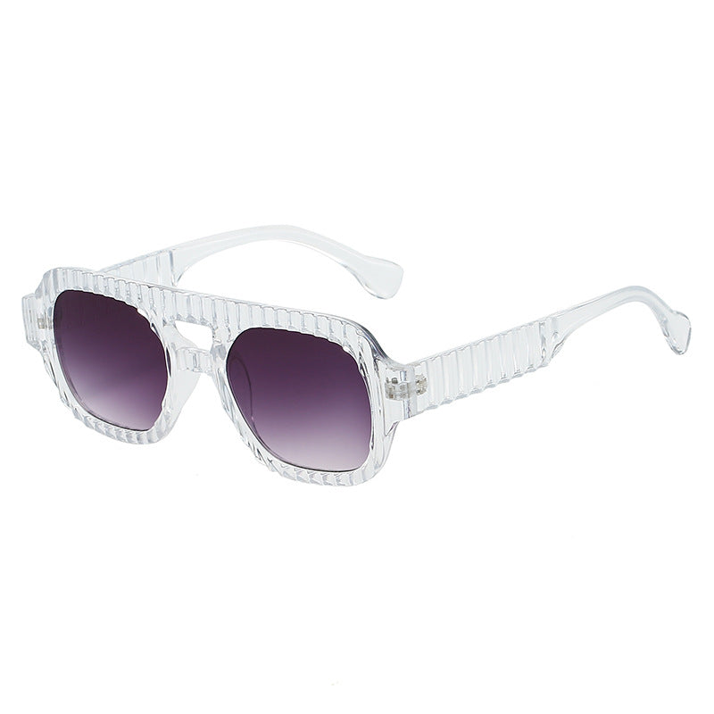 Damen modische Sonnenbrille im futuristischen Design mit strukturiertem Rahmen Karnz