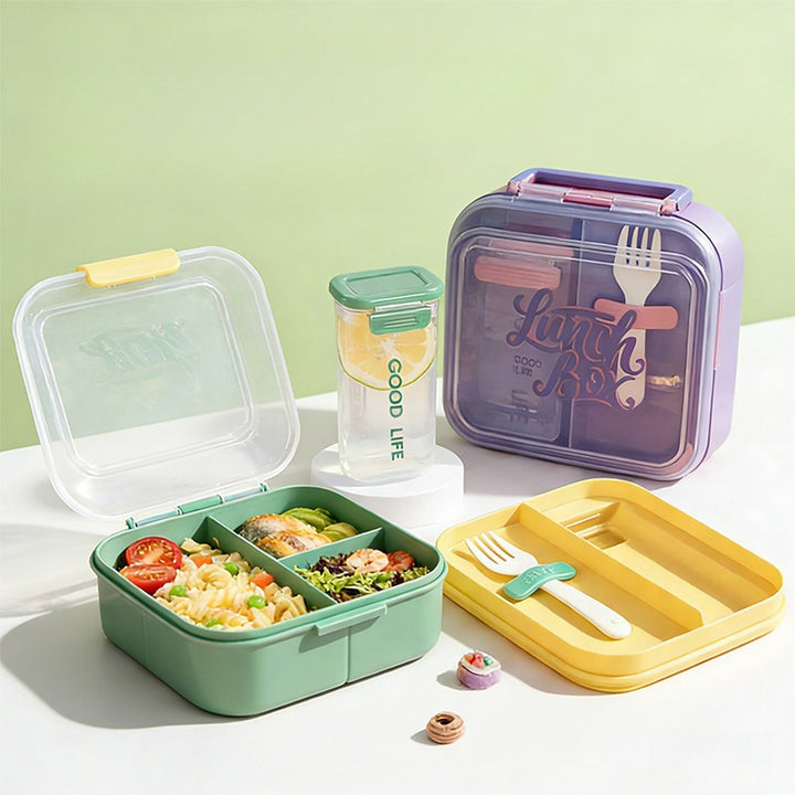 Multifunktionale Lunchbox mit integriertem Besteck