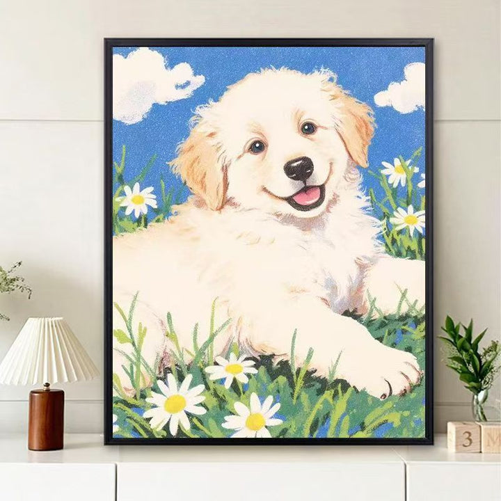 Niedliche Welpenillustration Wandkunst Karnz