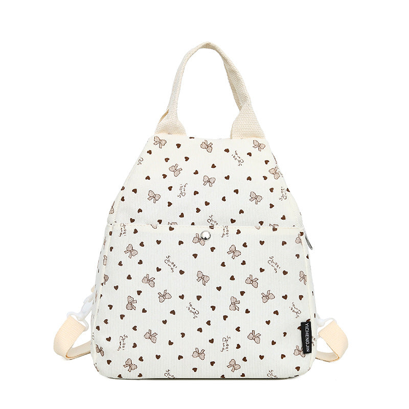 Cord-Rucksack mit Verspielten Motiven Karnz