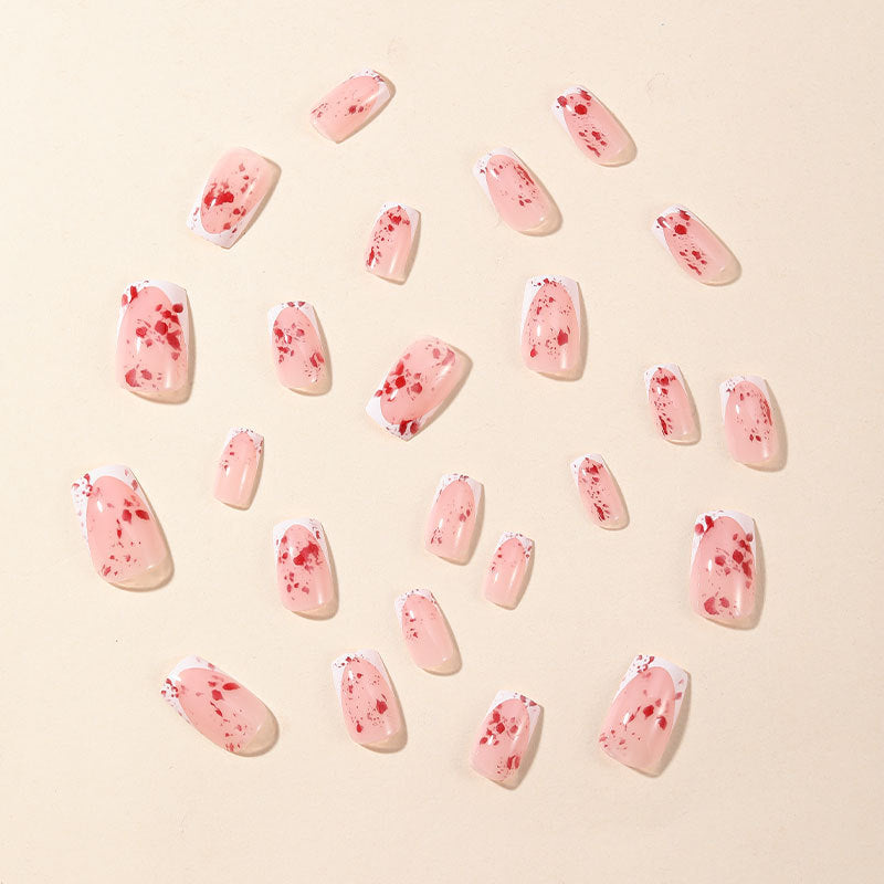 Künstlerische Blutstropfen Acryl-Nagelerweiterungen Karnz