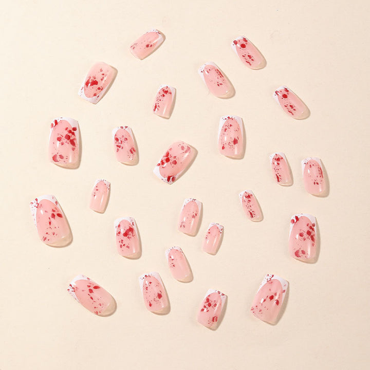 Künstlerische Blutstropfen Acryl-Nagelerweiterungen Karnz