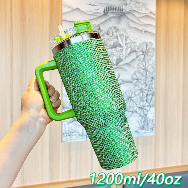 Damen Glitzernde Trinkflasche mit großem Volumen und ergonomischem Griff Karnz