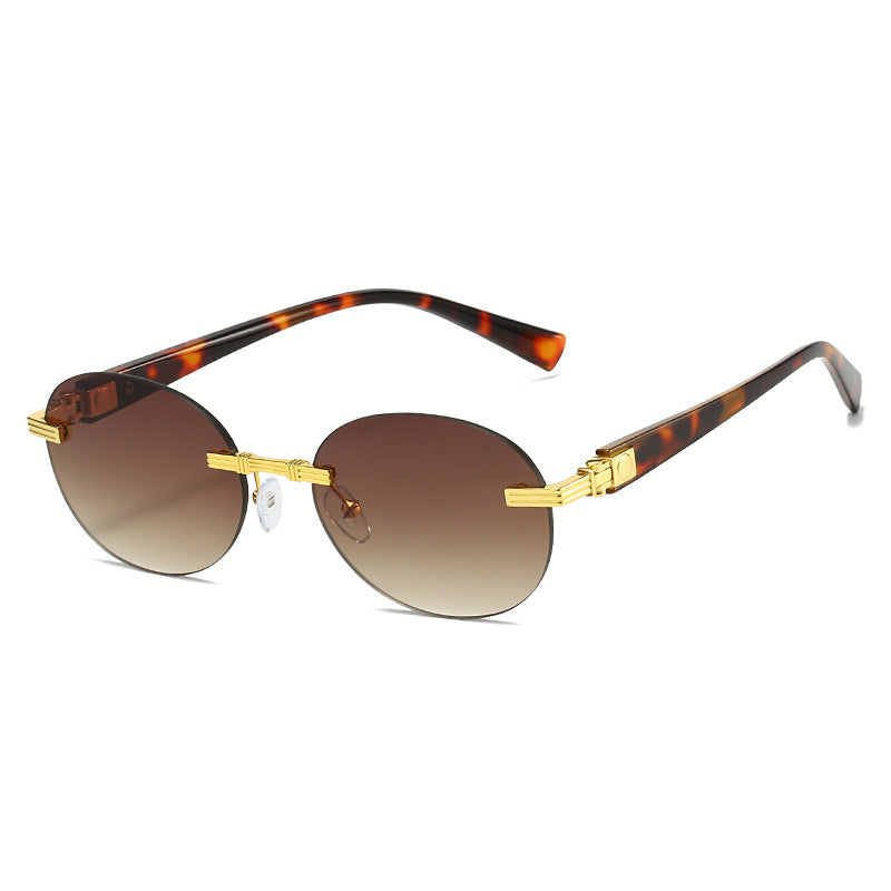 Damen modische Sonnenbrille mit transparentem Rahmen und flexibler Nasenauflage Karnz