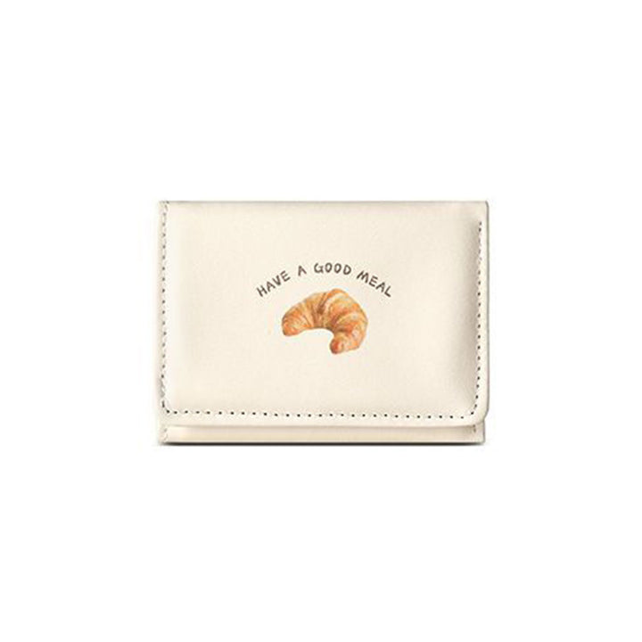 Croissant-Themen Leder Mini Wallet Karnz
