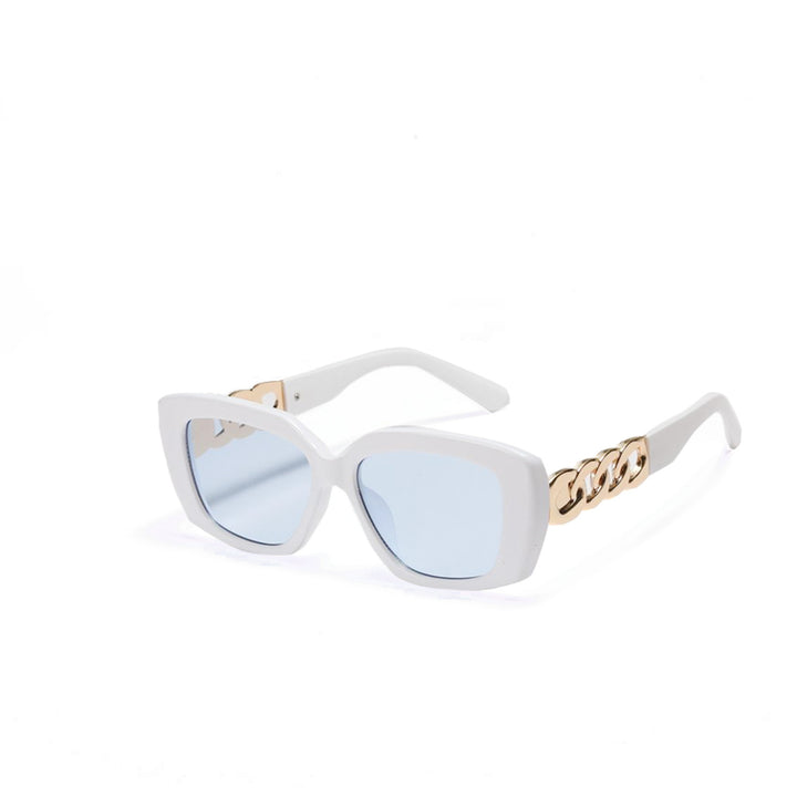 Damen elegante quadratische Sonnenbrille mit goldverziertem Rahmen Karnz
