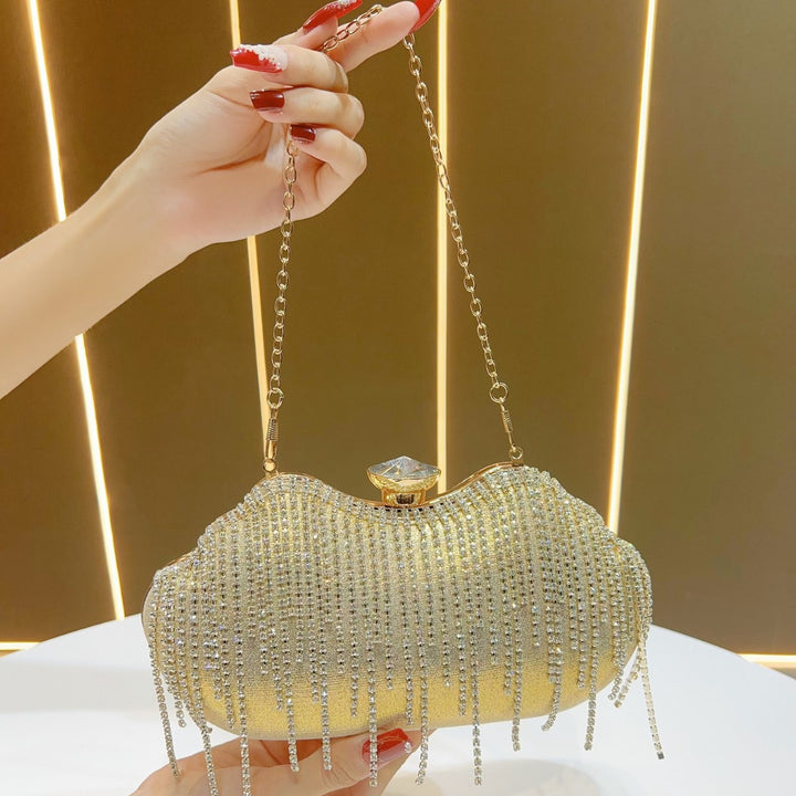 Glamouröse Kristallfransen Abendhandtasche