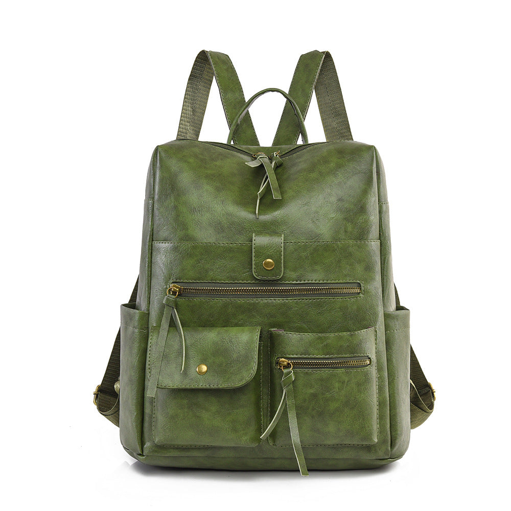 Stilvoller Multi-Taschen Kunstleder Rucksack Karnz