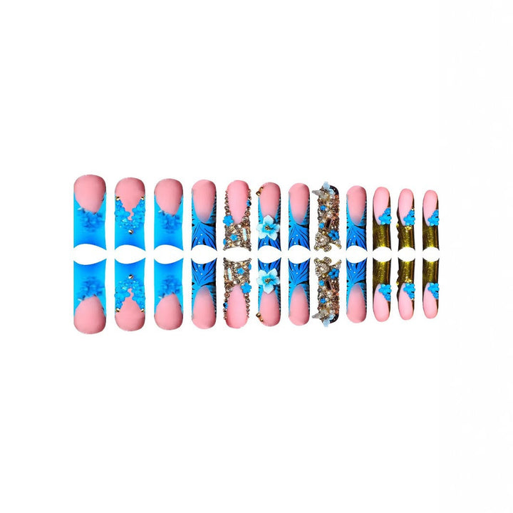Exquisite Crystal-Embellished Nail Art Extensions Karnz