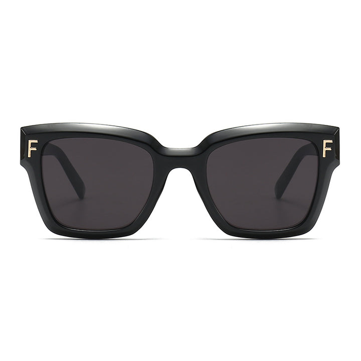 Damen modische quadratische Sonnenbrille mit goldenen Details Karnz
