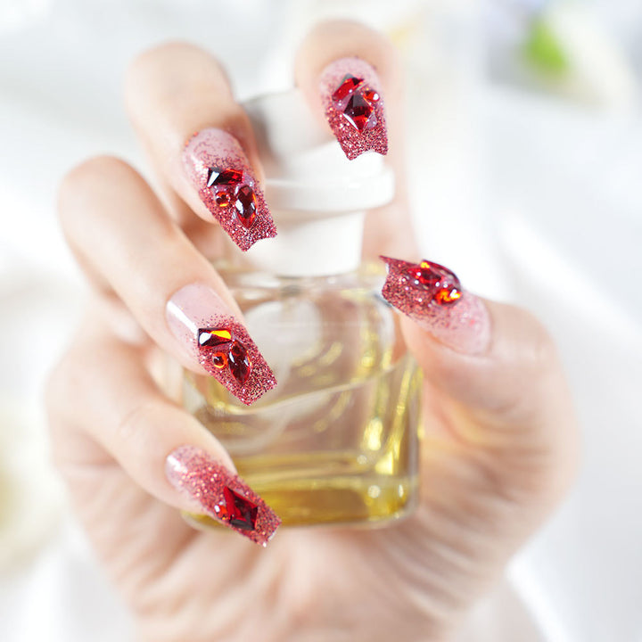 Glamouröse Strass Press-On Nagelset Karnz