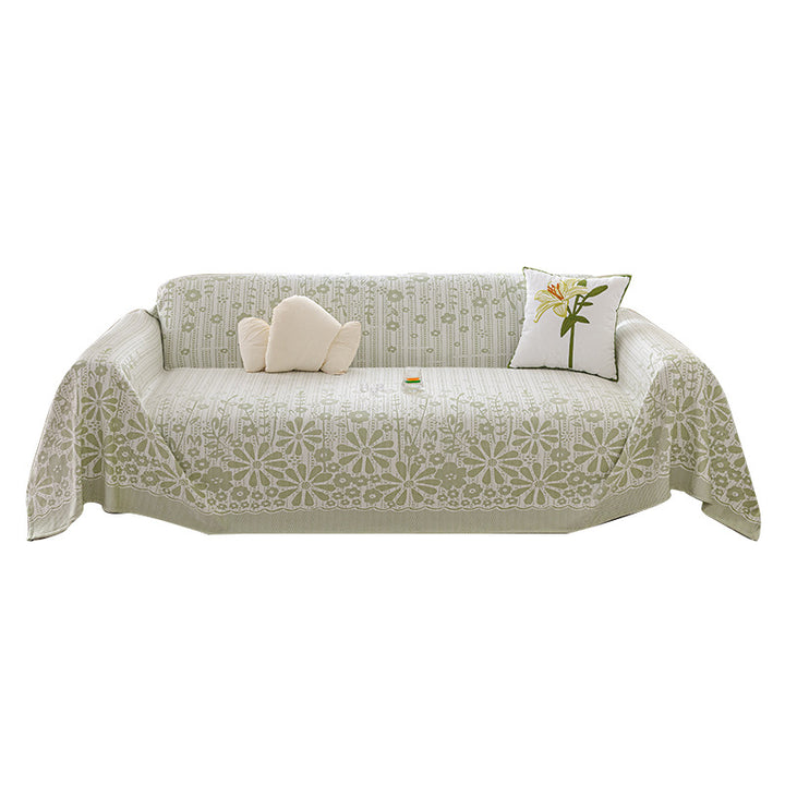 Elegante Blüten Design Sofa Wurfdecke