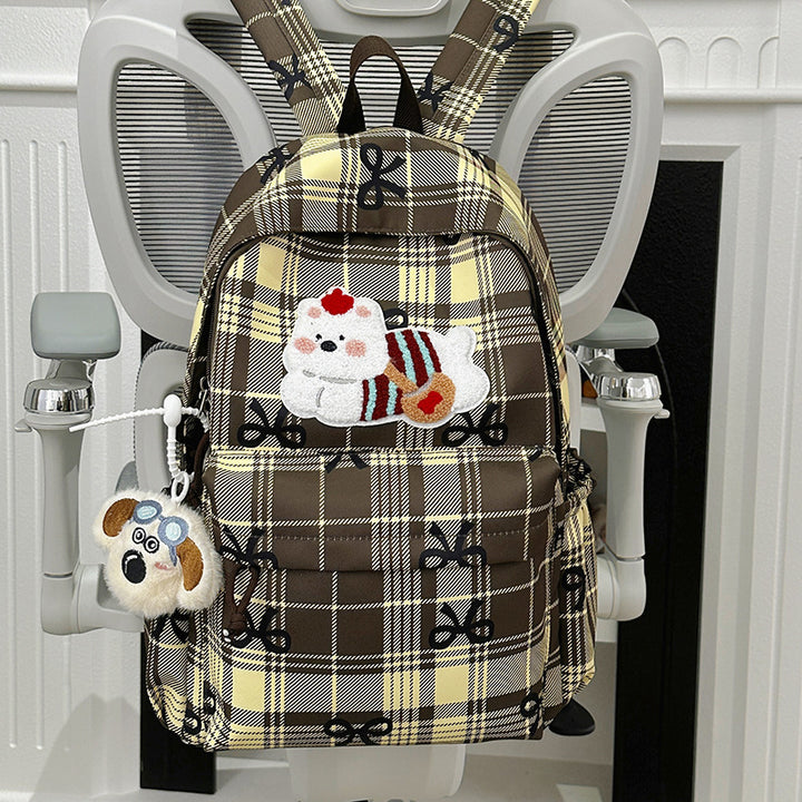 Niedlicher Cartoon-Themen Karierte Rucksack