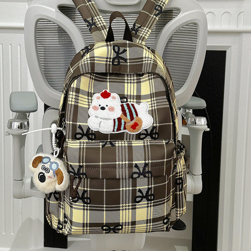 Niedlicher Cartoon-Themen Karierte Rucksack