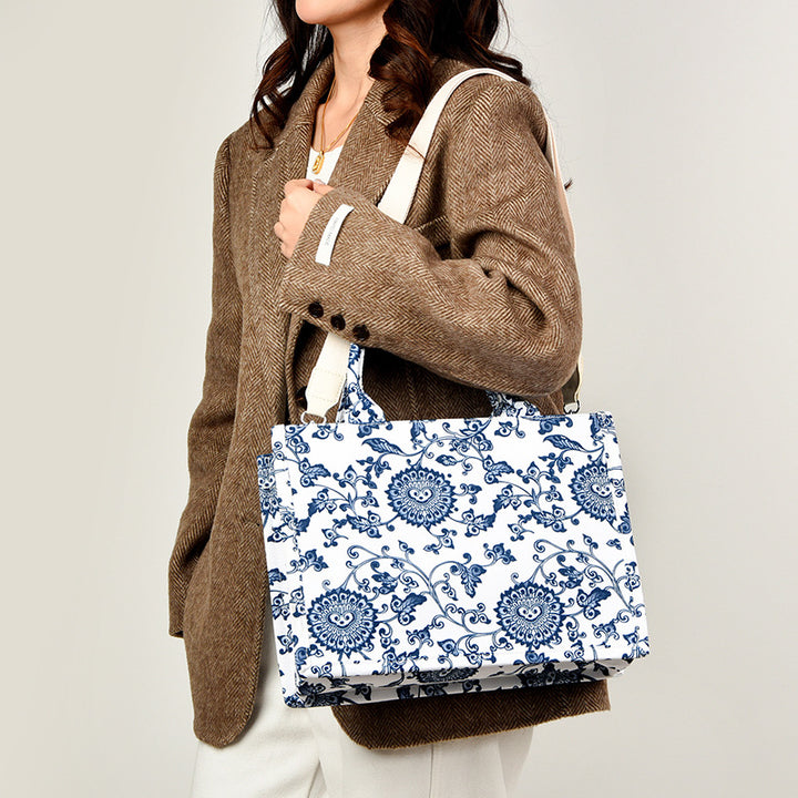 Blumenmuster Schultertasche Karnz