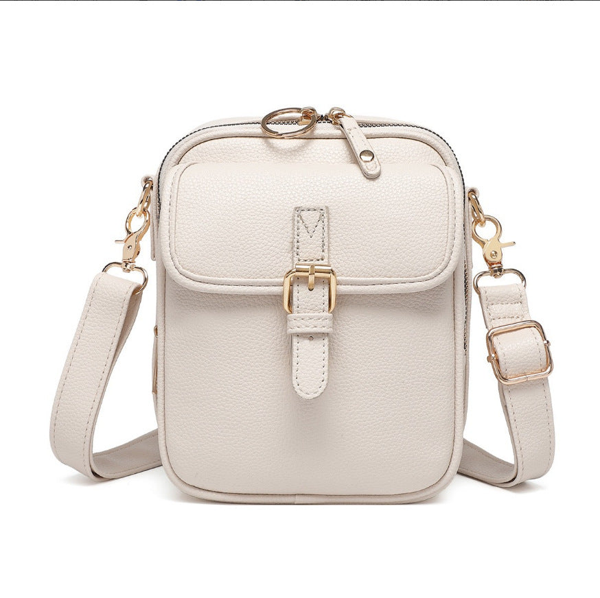 Damen Schultertasche mit praktischem Klappdeckel und verstellbarem Gurt Karnz