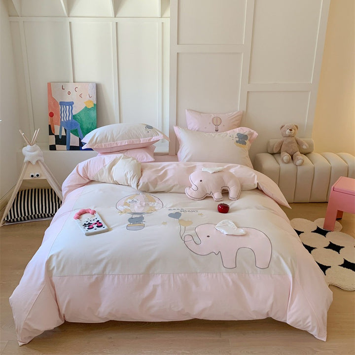 Kinder-Reise-theme Baumwoll-Percale Bettbezug Set