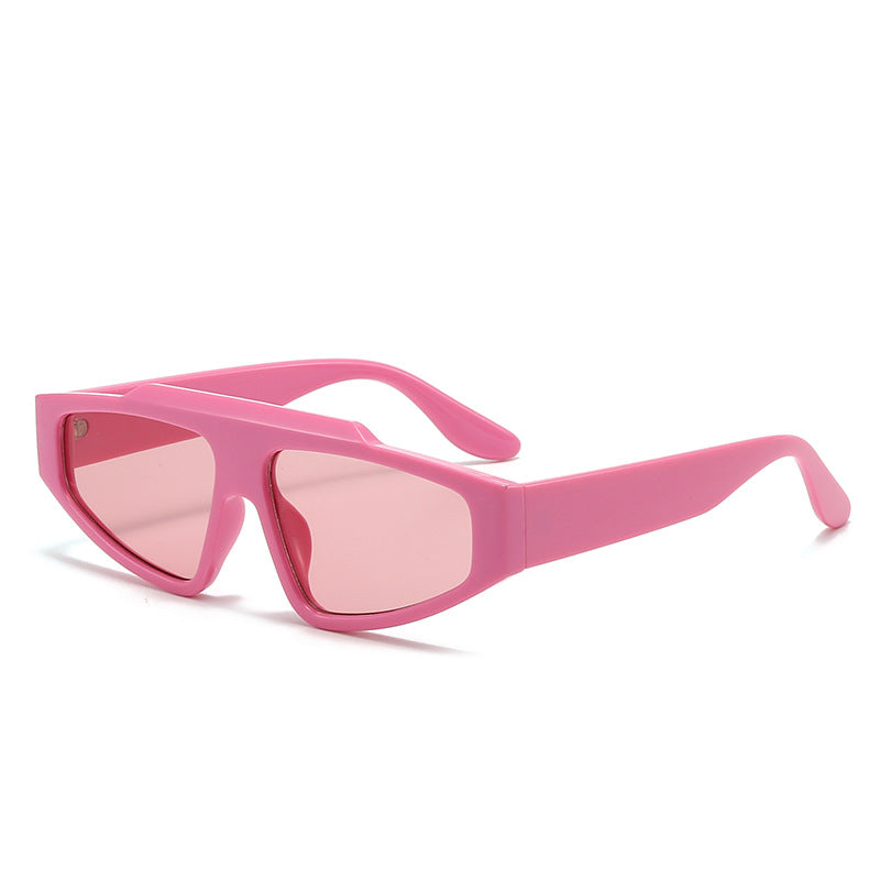 Damen futuristische Designer-Sonnenbrille mit markantem Rahmen Karnz