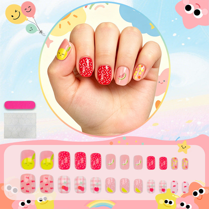Kunstnagelset mit verspielten Flamingo- und Streifenmotiven Karnz