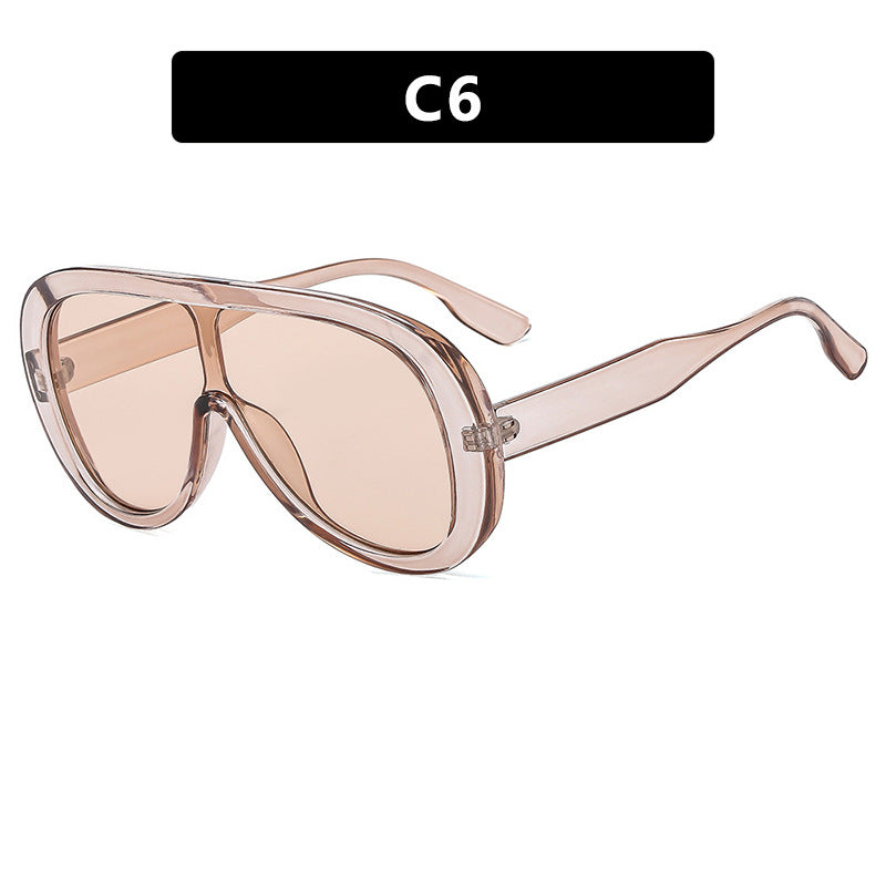 Damen futuristische Sportsonnenbrille mit breiter Sichtscheibe und UV-Schutz Karnz