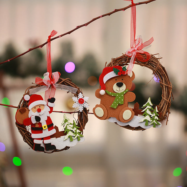 Dekorativer Weihnachtskranz mit Rentier-Motiv Karnz