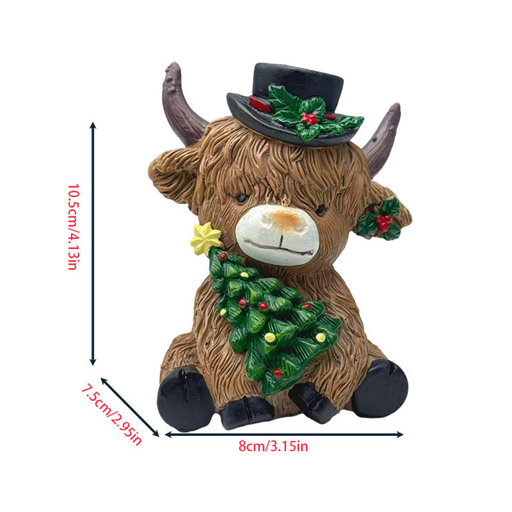 Dekorative Highland Cow Figur Karnz