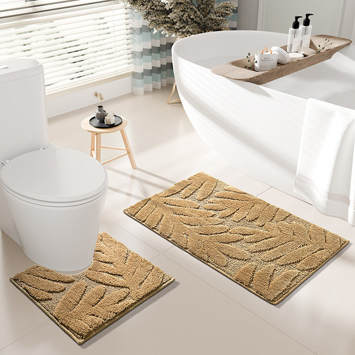 Blatt-Prägung Badmatten Set