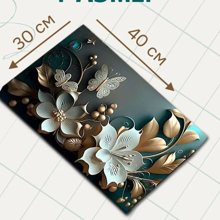 Dekorativer Floral Memory Foam Bereichsteppich