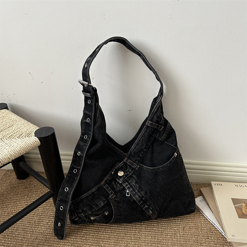 Stilvolle Denim Slouchy Tote Bag