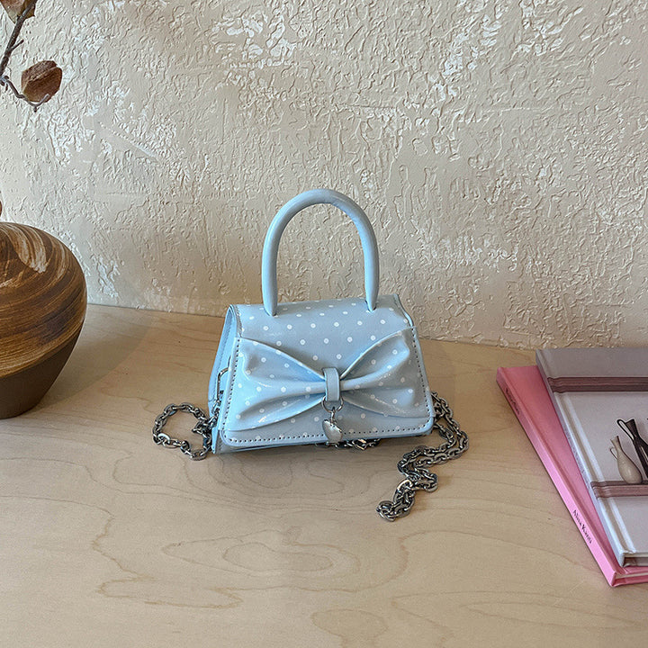 Polka Dot Schleifen-Detail Handtasche