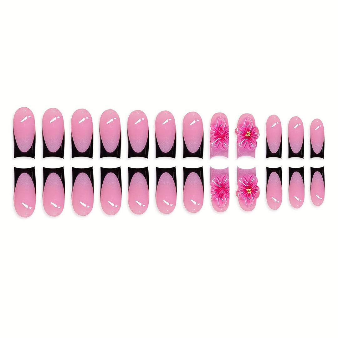 Floral Decorative Press-On Nagelkunst Karnz
