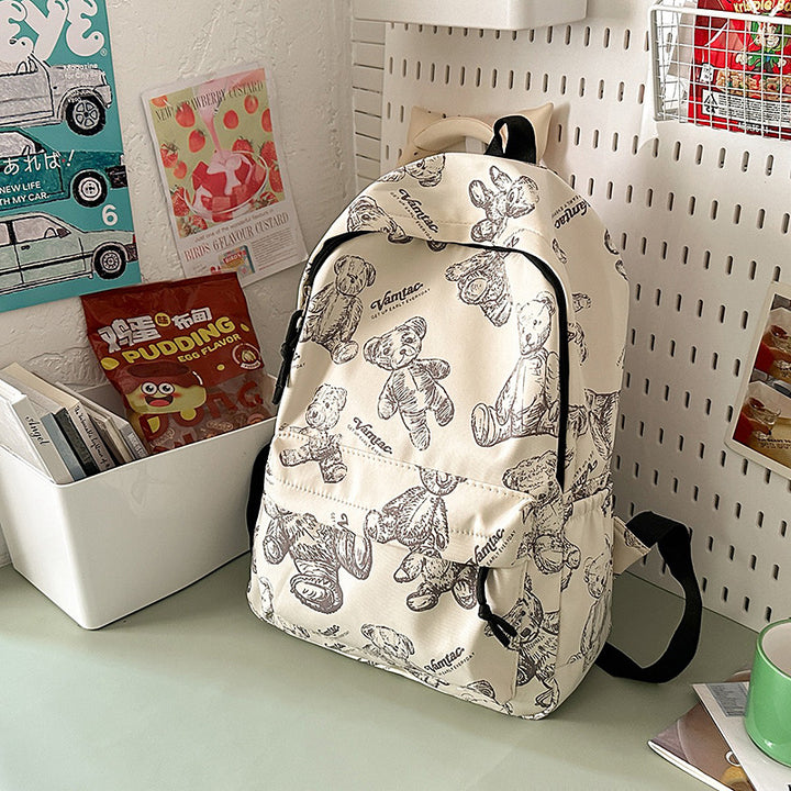 Niedlicher Teddy-Bär-Print-Rucksack