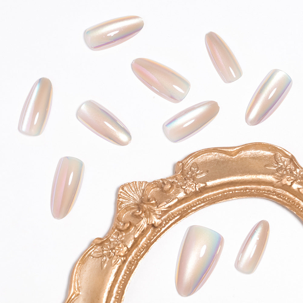 Iridescent Glossy Press-On Nail Set Karnz