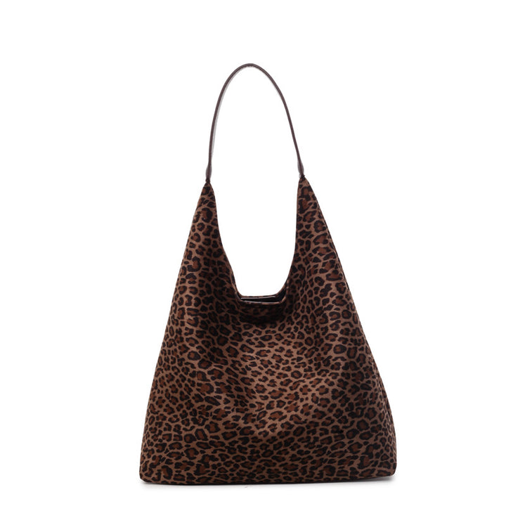 Wildleder Leopardprint Hobo Tasche Karnz