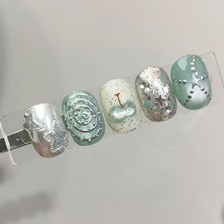 Küsten-Themen Press-On Nagelkunst Set