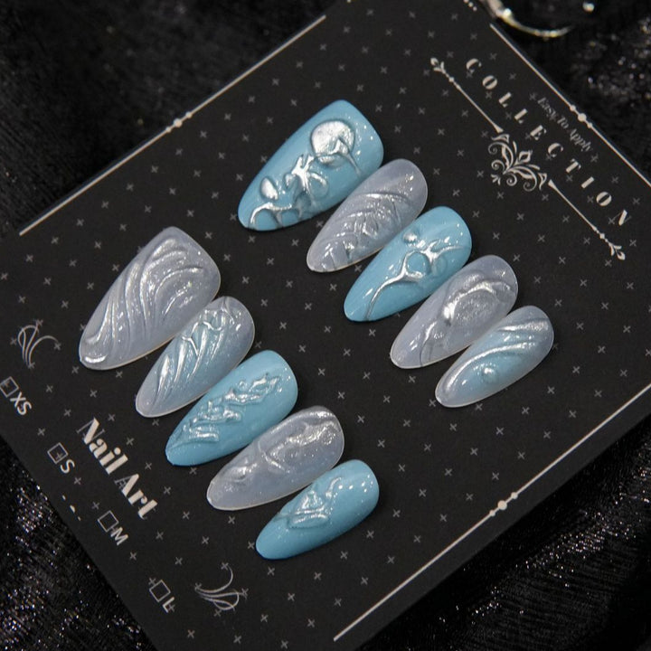 Künstlerische Press-On Nageldesigns