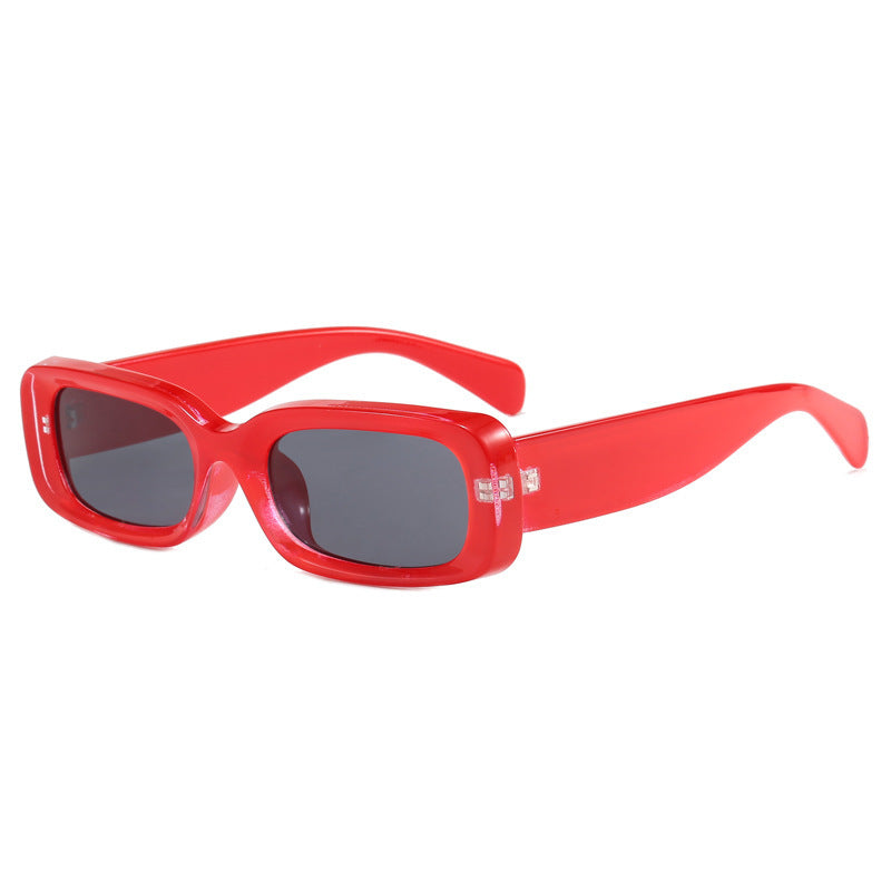 Damen modische Sonnenbrille mit rechteckigem Stil und UV-Schutz Karnz