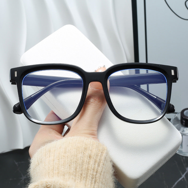 Damen modische rechteckige Brille mit blauen Gläsern Karnz