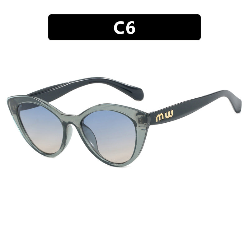 Damen elegante Cat-Eye Sonnenbrille mit luxuriösem hochwertigen Rahmen Karnz