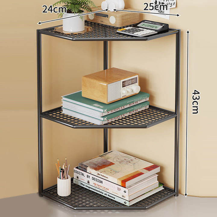 Dreifach-Eck-Metall-Mesh-Speicherregal für Badezimmer Küche Wohnzimmer