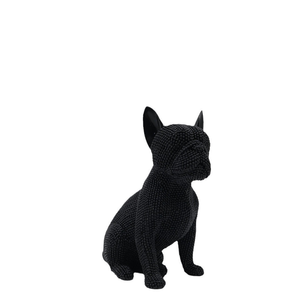 Glänzende Bulldoggen Skulptur Karnz