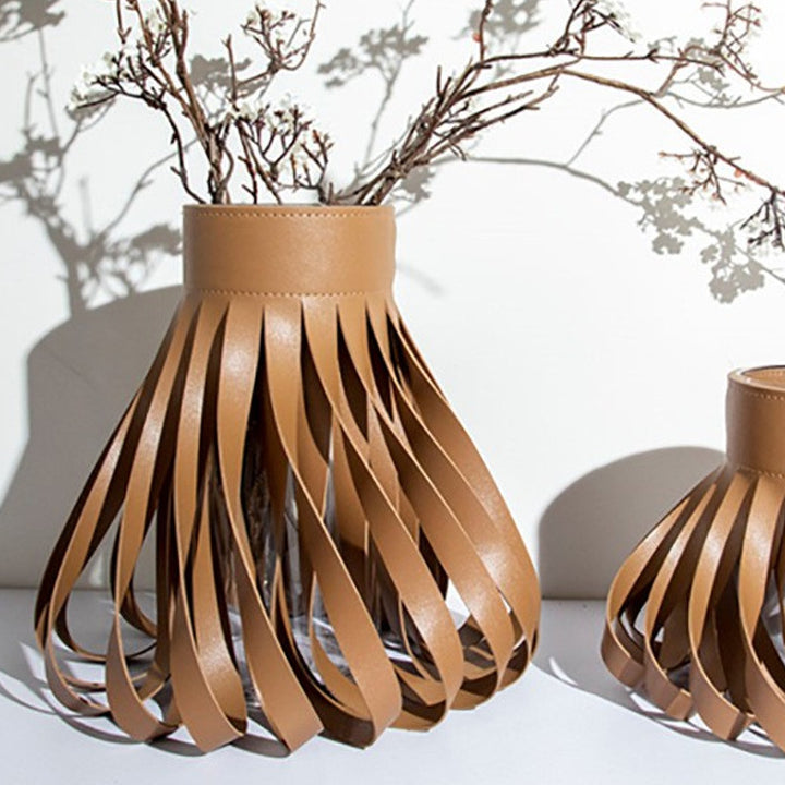 Künstlerische Leder Dekorative Vase