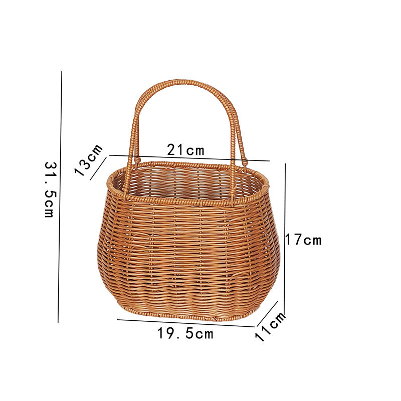 Handgefertigter Rattan Aufbewahrungskorb mit Griff Karnz