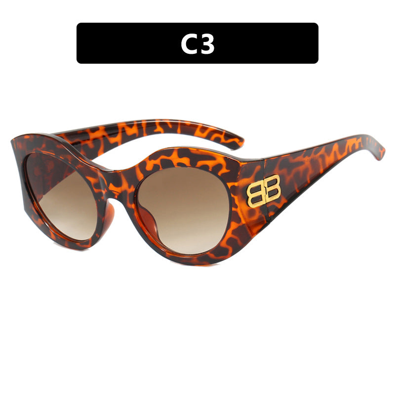 Damen stilvolle Cat-Eye Sonnenbrille mit hochglänzendem Design und schützenden Gläsern Karnz