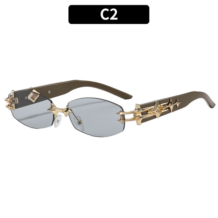 Künstlerische geometrische Metallrahmen Sonnenbrille