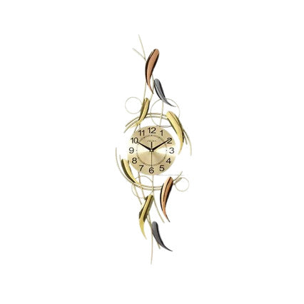 Künstlerische Wanduhr mit Blattmotiv Karnz